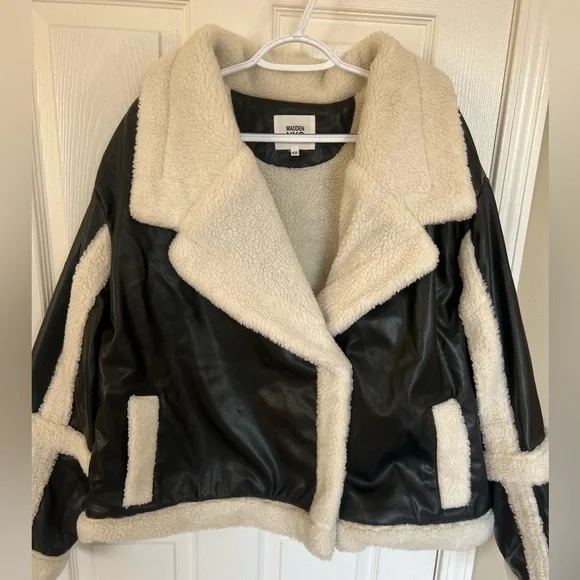 70 Madden NYC Women's  Plus Faux Shearling Moto Jacket NEW size 4X - Picture 6 of 11